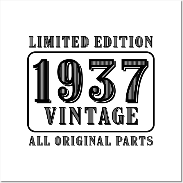 All original parts vintage 1937 limited edition birthday Wall Art by colorsplash